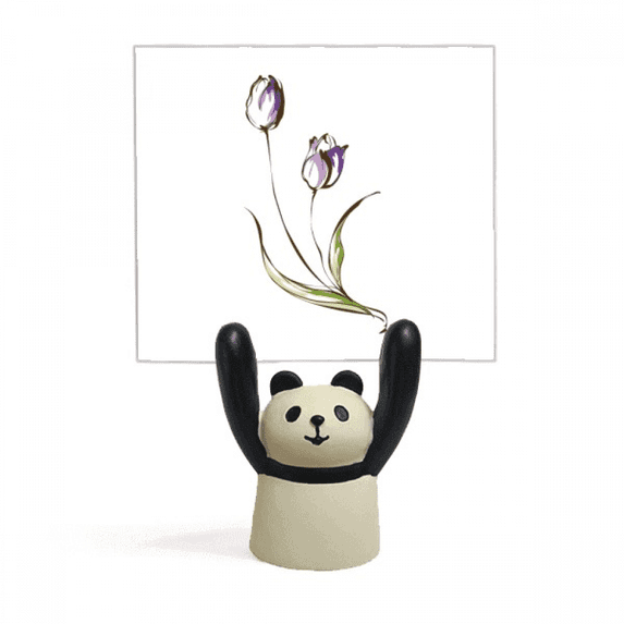 purple flower greenery memo holder cartoon animal panda stand decoration