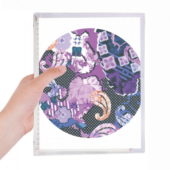 purple flower point line pattern notebook loose diary refillable journal statiry