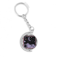 thumbnail image 1 of purple mountain moon star element engraving rotatable keyholder disc accessories chain clip, 1 of 3