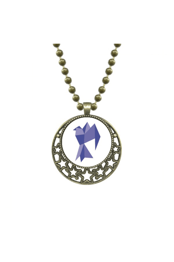 purple origa pigeon pattern pendant star necklmoon chain jewelry