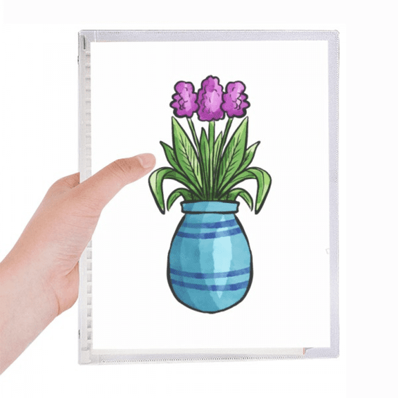 purple potted flower simple notebook loose diary refillable journal statiry