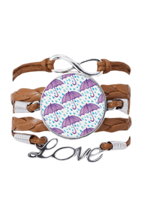 purple watercolor umbrella rain bracelet love chain ornament wristband