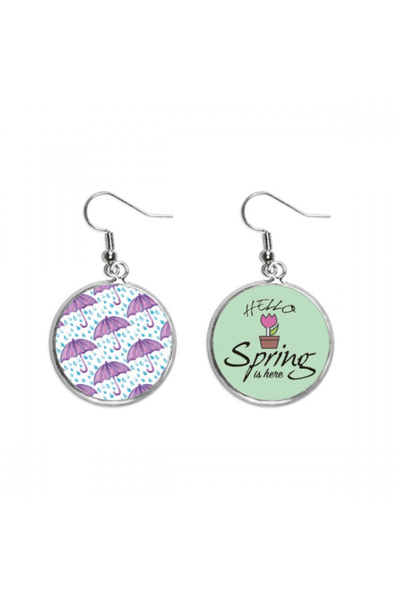 purple watercolor umbrella rain decoration dangle season sp earring jewelry