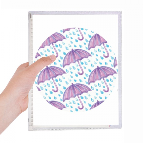 purple watercolor umbrella rain notebook loose diary refillable journal statiry