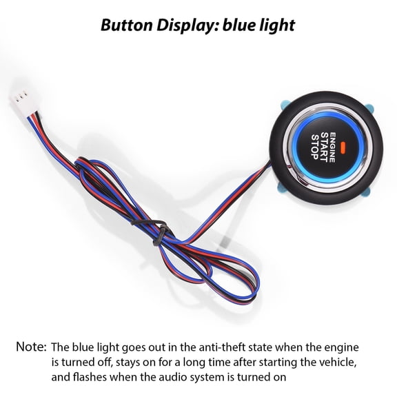 push button start System Car Alarm System One Click Start System Push to Start Ignition One Click Stop Button Kit Keyless Start System for Most DC12V Cars