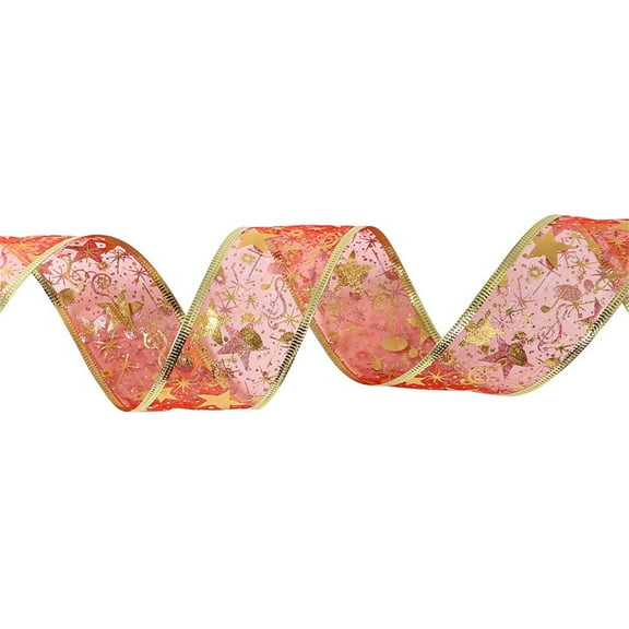 putnchl 2023 New Year Xmas Christmas Decor Ribbon Lights Double Layer Copper Wire Ribbon Strings Lights For Weddings Christmas Tree Decorations