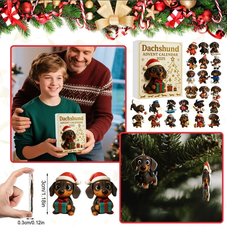 Calendrier De L'Avent 2025 Dachshund Cozy Wonderland, 24 Jours D