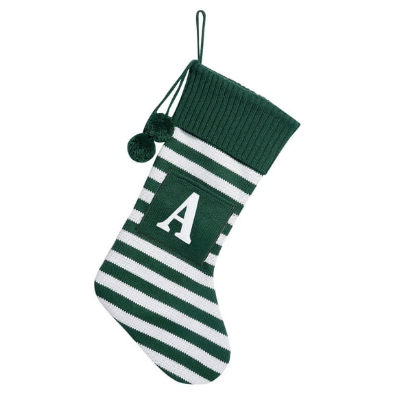 putnchl 26 Large Letters Christmas Red Socks Candy Boots Holiday Gift Bags Red Striped Christmas Stockings Christmas Tree Decoration Socks Decoration Bags 1PC