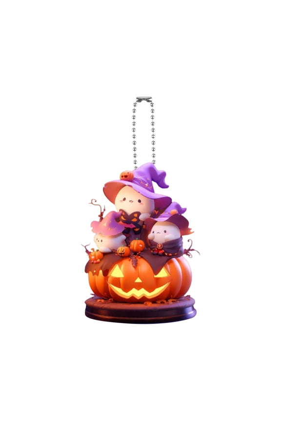 2D Acrylic Halloween Creative Pumpkin Car Pendant, Keychain, Backpack Hanger
