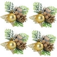 thumbnail image 1 of putnchl 4 Pc Artificial Christmas Assorted Holly Picks Stems Branches Picks Spray With Holly Leaves For Christmas Tree Floral Wreath Winter Holiday Season Decorations, 1 of 5