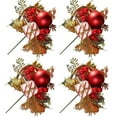 thumbnail image 1 of putnchl 4 Pc Artificial Christmas Assorted Holly Picks Stems Branches Picks Spray With Holly Leaves For Christmas Tree Floral Wreath Winter Holiday Season Decorations, 1 of 5