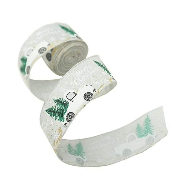 putnchl 5.46 Yards 1.96 Inch Wide Christmas Wired Edge Ribbon Christmas Vintage Ribbon Wired For DIY Wrapping Crafts Wreath Decor