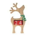 thumbnail image 1 of putnchl Christmas Advent Calendar, Elk Xmas Tree Countdown Desktop Decoration, Creative Sculpture Deer For Centerpieces, Handmade Wood Crafts Christmas Gifts, 1 of 2