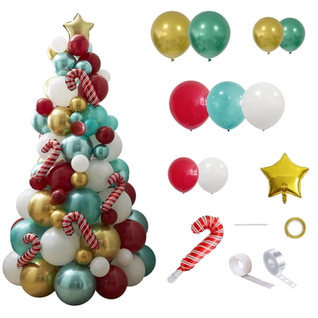 putnchl Christmas Balloons Garland Arch Kit Christmas Tree Balloons For Christmas Party Decorations