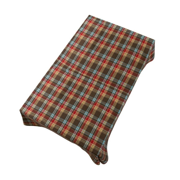 putnchl Christmas British American Cotton And Hemp Checkered Tablecloth