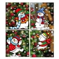 thumbnail image 1 of putnchl Christmas Decoration Cartoon Snowman Glass Window Stickers, Window Stickers, Snowflake Snow Scenery Decoration, 4 Pieces, 1 of 2