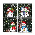thumbnail image 1 of putnchl Christmas Decoration Cartoon Snowman Glass Window Stickers, Window Stickers, Snowflake Snow Scenery Decoration, 4 Pieces, 1 of 2