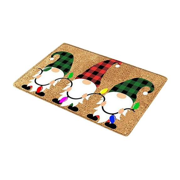 putnchl Christmas Festival Decoration Front Door Carpet Indoor Outdoor Anti-Skid Mat