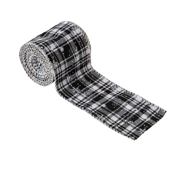 putnchl Christmas Red And White Plaid Ribbon, Christmas Wrapping Decoration, Suitable For Family Party DIY Craft Bow, 2.5 Inch