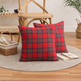 thumbnail image 1 of putnchl Christmas Scottish Tartan Plaid Throw Pillow Covers 18x18 Set of 2, Red and Green Farmhouse Classic Decorative Square Cushion Cases for Holiday Home Decor Sofa Couch, 1 of 5
