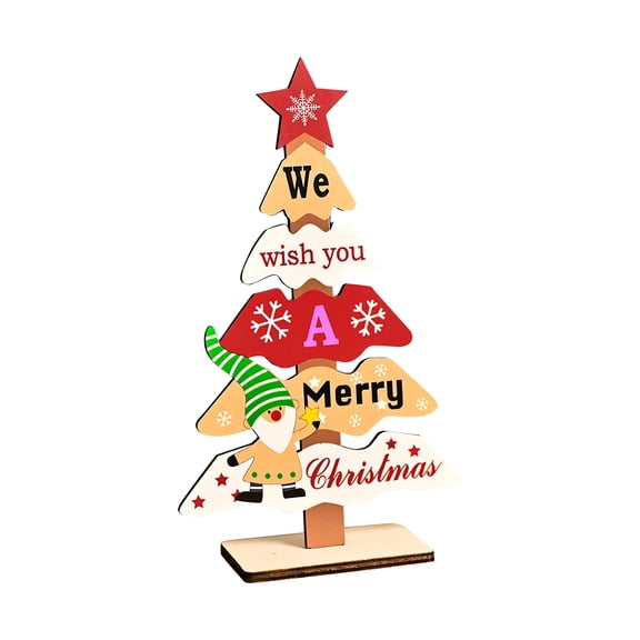 putnchl Christmas Tabletop Decorations Christmas Wooden Signs Table Decor Wooden Christmas For Party Tabletop Handmade Wood Trees With Bases For Home Desk Decor