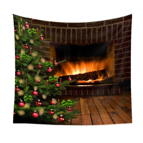 putnchl Christmas Tapestry Wall Hanging Decor, 28.7x37.4 Inches Chritmas Fireplace Tapestry Back-drop For Home Decor, Chritmas Tree Wall Flag Tapestry