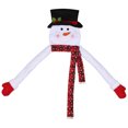 thumbnail image 1 of putnchl Christmas Tree Topper Large Snowman Hugger-Black Topper Snowman With Red Black Plaid Scarf Tree Topper, 1 of 5