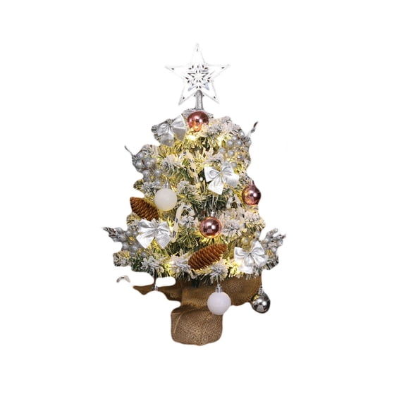 putnchl Desktop 45cm Christmas Tree - Knitted And Illuminated Christmas Tree, Gift Box Packaging And Decorative Items Included For DIY Christmas Tree Making