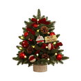 thumbnail image 1 of putnchl Desktop Christmas Tree, 18'' Table Top Christmas Tree With Wooden Base, Prelit Christmas Tree With Decorations For Indoor, 1 of 4
