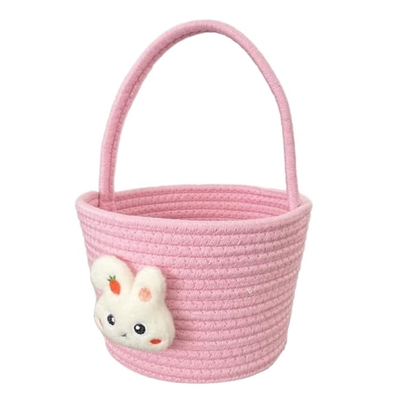 putnchl Easter Basket Bunny With ,Egg Hunting Easter Gift Bags For Kids Boys Girls, Cute Small Woven Gift Baskets Empty For Halloween Christmas Valentine's Day We