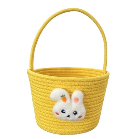 putnchl Easter Basket Bunny With ,Egg Hunting Easter Gift Bags For Kids Boys Girls, Cute Small Woven Gift Baskets Empty For Halloween Christmas Valentine's Day We