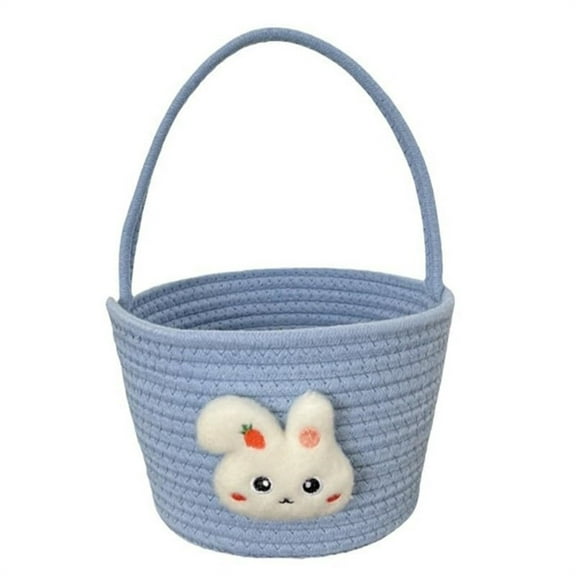 putnchl Easter Basket Bunny With ,Egg Hunting Easter Gift Bags For Kids Boys Girls, Cute Small Woven Gift Baskets Empty For Halloween Christmas Valentine's Day We