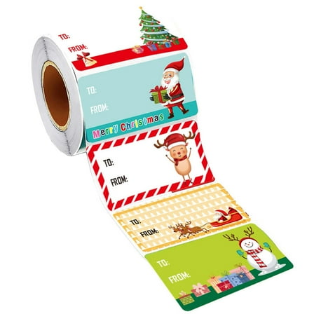 putnchl Gift Tags - 500 Stickers, Christmas Gift Tags, Christmas Gift Stickers Self-Adhesive Christmas Tags, Wrapping Paper Holiday Decorations