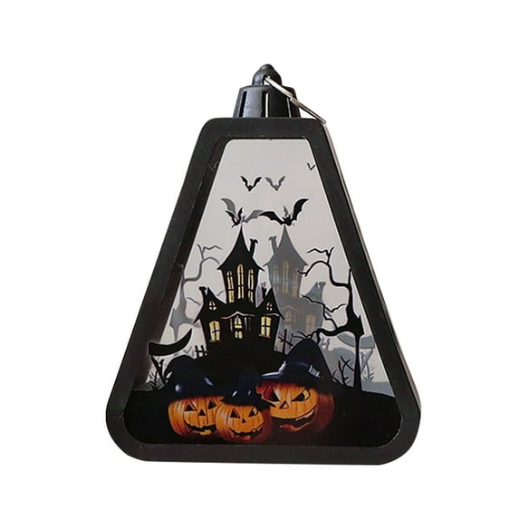 putnchl Halloween Decorations, LED Shadow With Haunted House Scenes, Black Triangular Decorative Lights, Suitable For Desks, Walls, And Hanging.