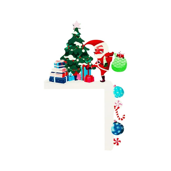 putnchl New Christmas Door Toppers Decor, HDoor Topper, Top Door Frame Corner Sign Decorations,Walls Craft For Christmas Party Ornament