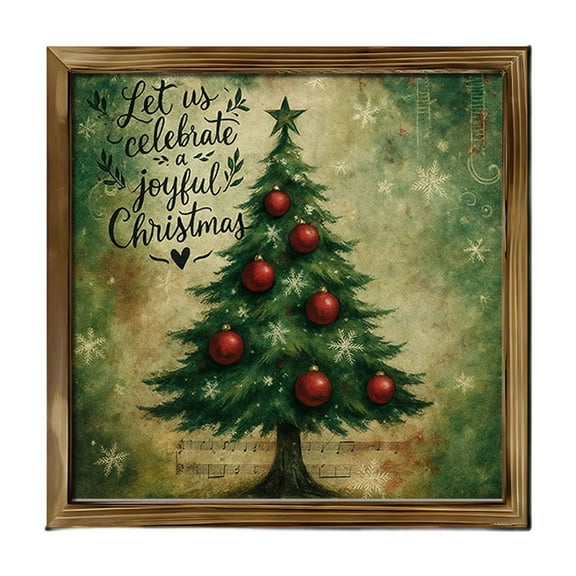 putnchl Personalized Whimsical Christmas Art Print, Pecan Floating Frame Canvas - Holiday Decorative Wall Art Print