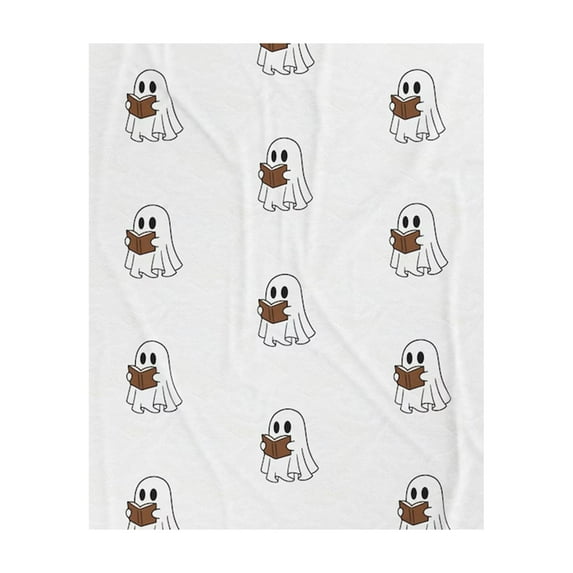 putnchl Reading Book Flannel Blanket - Halloween Novelty Warm Throw Blanket - For Couch, Sofa, Bed, Chair - Spooky Gift For Kids And Adults