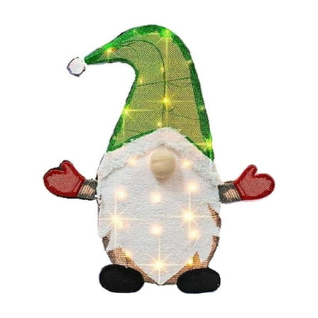 putnchl Set of 2 Lighted Christmas Gnomes Decorations, 50L 2 FT Stack-able Gnome Christmas Decor for Indoor Outdoor Festive Xmas Holiday Garden Yard Lawn