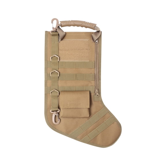 putnchl Tactical-Christmas Stocking With Handle Military Gear Webbing Durable Christmas Ornament For Family Decorations Tactical-Gift Bags Veterans