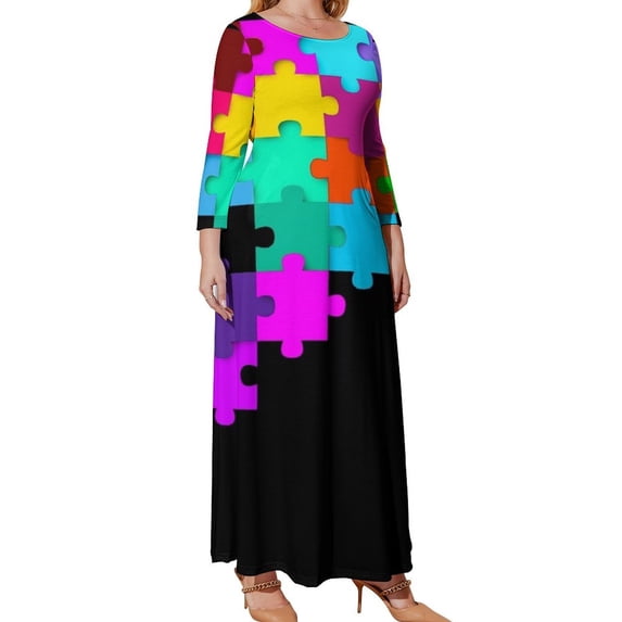 puzzle time essential t shirt Long Sleeved Dress womens dress wedding guest dress 2024