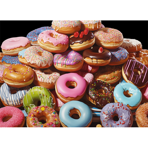 puzzles for adults 200 pieces for adults Colorful Donuts Formation wooden Challenging Puzzles Perfect for Game 13.9'' x 9.8''