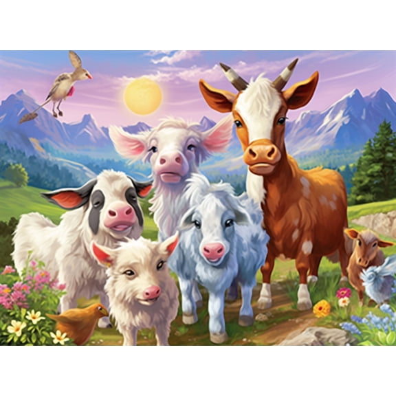 puzzles for adults 200 pieces for adults Mountain Meadow Sheep horse wooden Challenging Puzzle Perfect for Game Nights 13.9'' x 9.8''