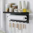 thumbnail image 1 of pvdgvd 1pc Kitchen Multifunctional Magnetic Storage Rack, Iron & Magnet - Refrigerator Side Mount, Hooks - for Paper Towel, Seasoning Jars, Space Saving, 1 of 6