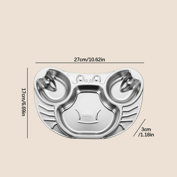 pvdgvd 1pc Stainless Steel Children's Divided Dining Tray, Cute Car Shape Baby Tableware, Rustproof Drop-Resistant, Easy to Clean Dishwasher Safe, for Home School Picnics