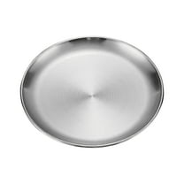 pvdgvd 1x Stainless Steel Thickened Plates, Matte Brushed Versatile, For Barbecue Cake Western Dessert, Stackable, Suitable for Home Restaurant