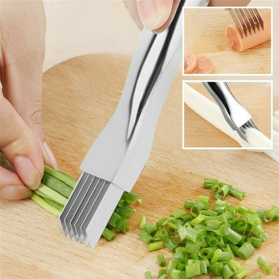 pvdgvd 2-5pc Stainless Steel Scallion Cutter, Multifunctional Vegetable Shred Knife for Zucchini Potatoes Ginger, Easy to Use Kitchen Tool