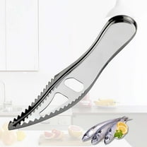 pvdgvd 2-in-1 Stainless Steel Fish Scaler & Bottle Opener, Serrated Blade for Fish Scales, Easy to Hold & Rustproof