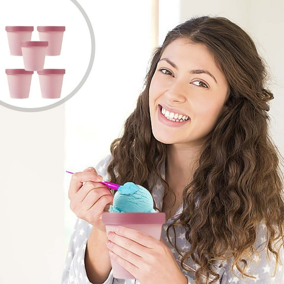 pvdgvd 200ml Empty Cups, Set of 5, Frosted Plastic, Reusable & Washable, for Ice Cream, Scrubs, Face Masks, Parties, Weddings & Everyday Use