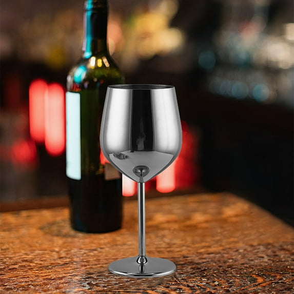pvdgvd 530ml 304 Stainless Steel Red Wine Glass, Layer Goblet for Outdoor Indoor, Shatterproof & Elegant