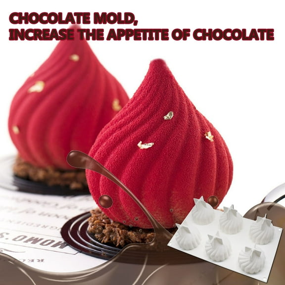 pvdgvd 6 Even Cake Whirlwind Baking Mold, Food-Grade Material for French Dessert Chocolate, Heat-Resistant -40 to +230 Degrees, Easy to Release Clean & Reusable, Ideal for Parties